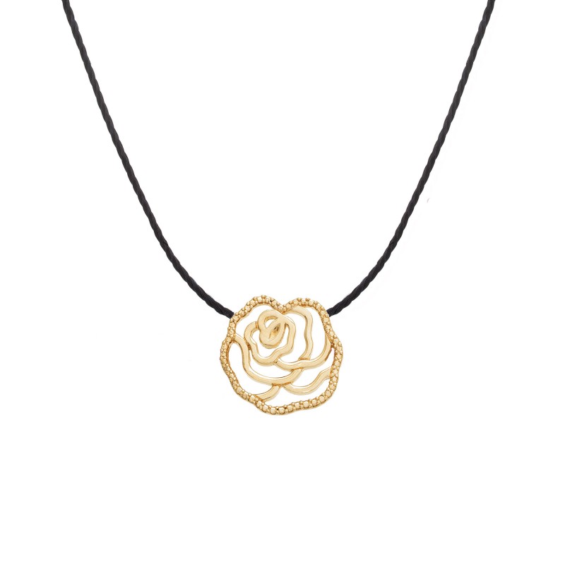 Thread Necklace La Rose plated yellow gold |Vanessa Tugendhaft Joaillerie