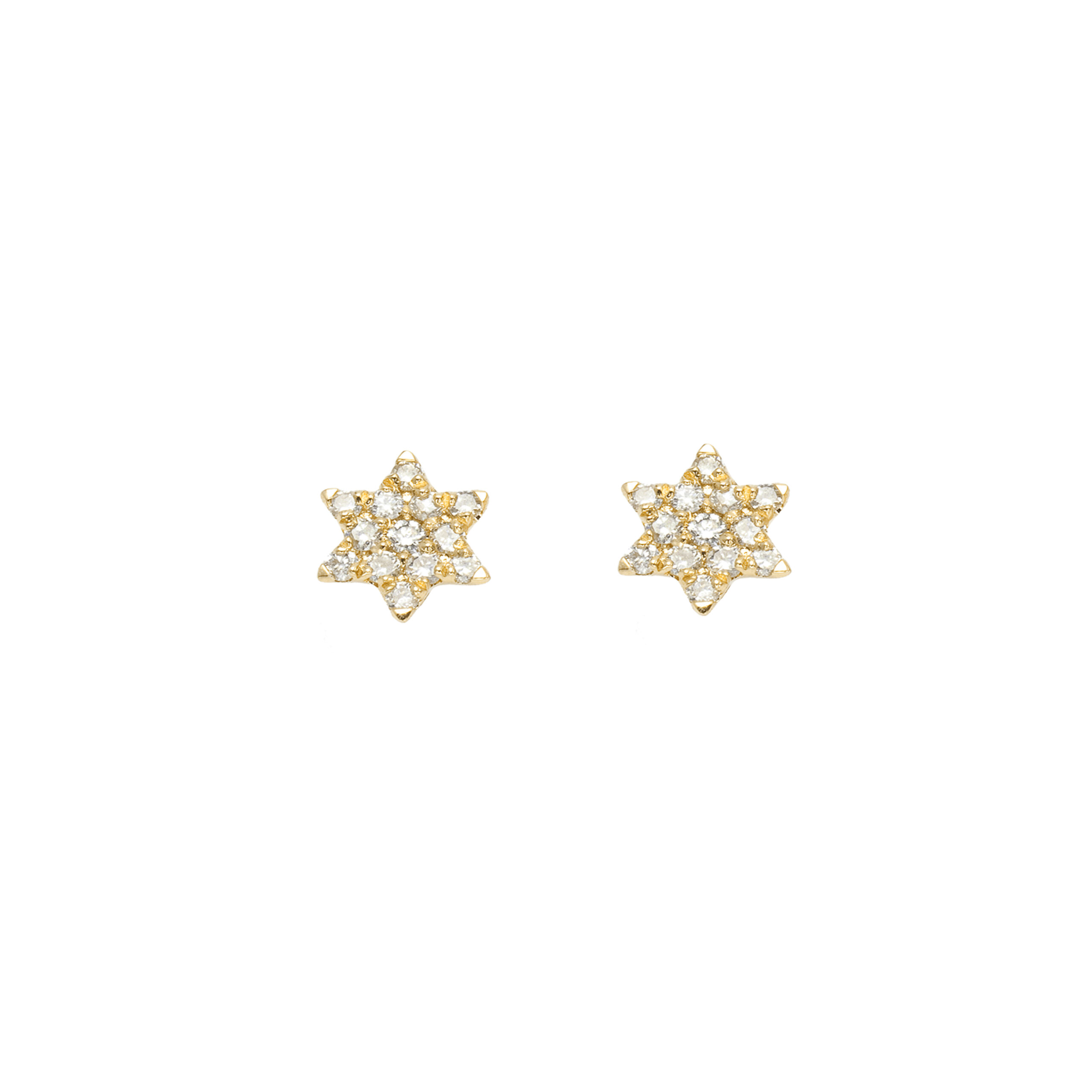 Boucles d'oreilles Astéria fixes en forme d'étoiles en or blanc 10k po