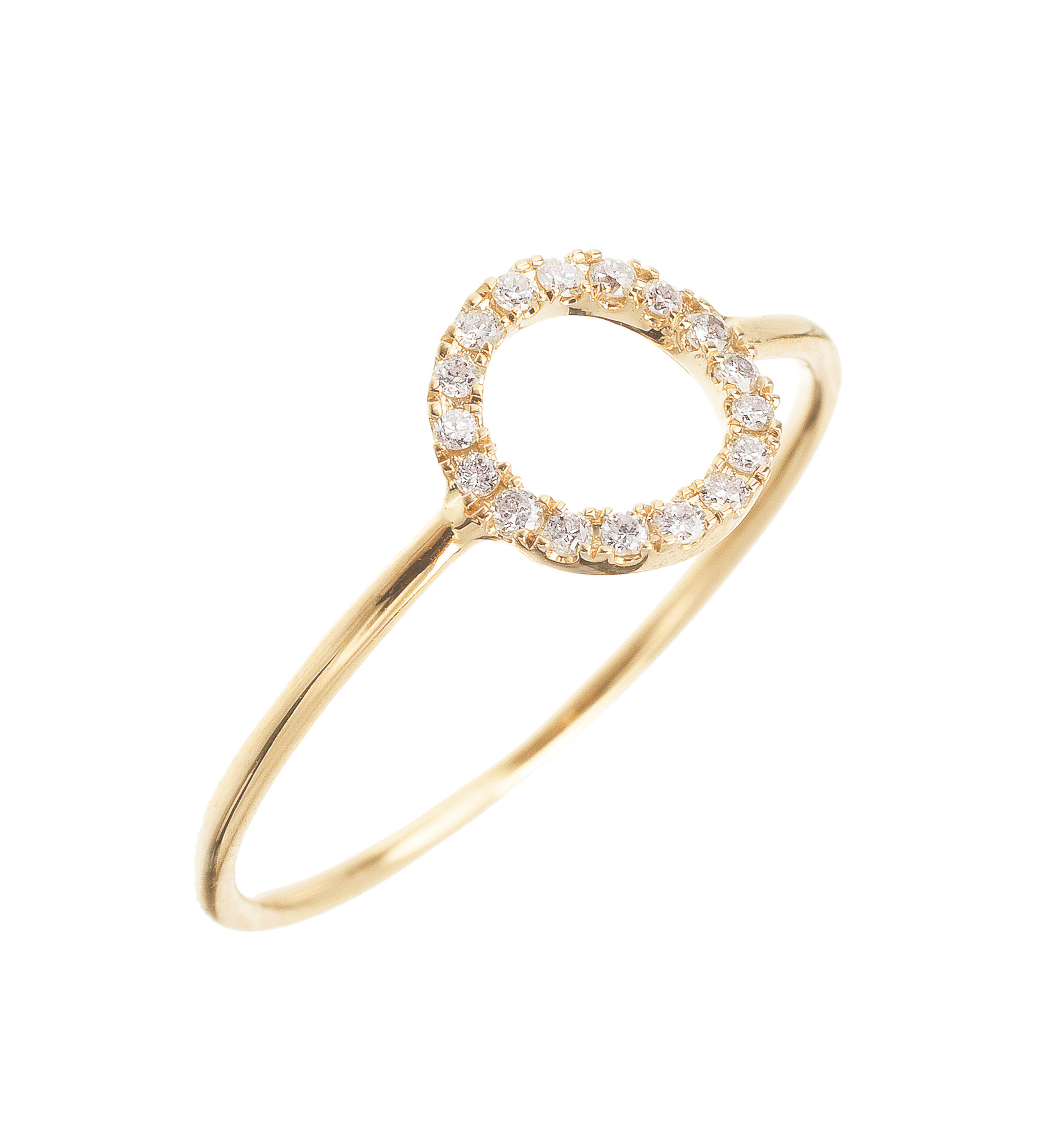 Bague cercle en diamants en or blanc, rose ou