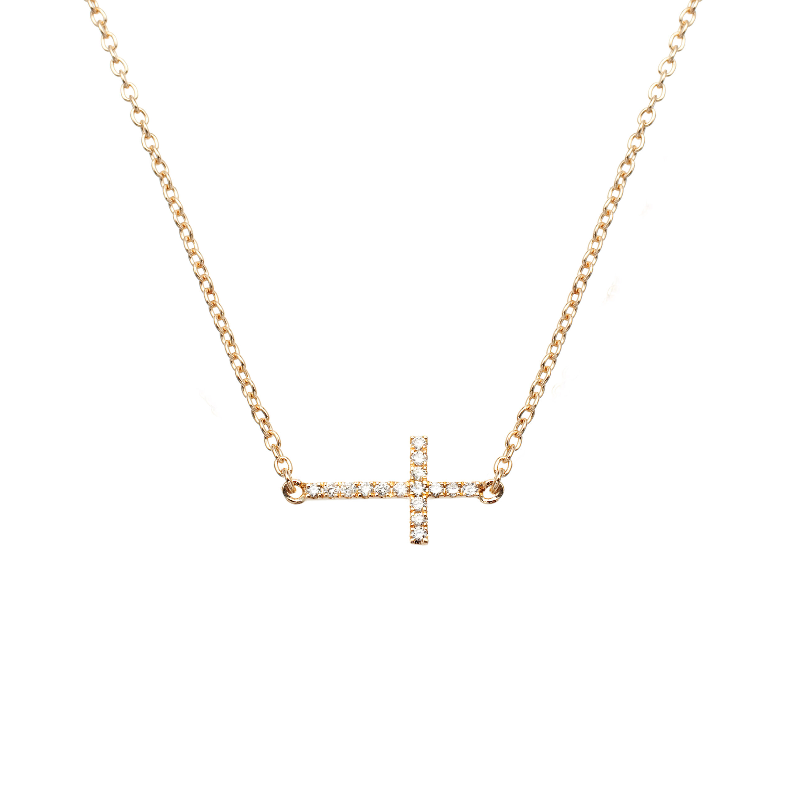 Collier femme croix empierrée plaque or jaune et oxydes - plus-de-colliers- femmes - edora