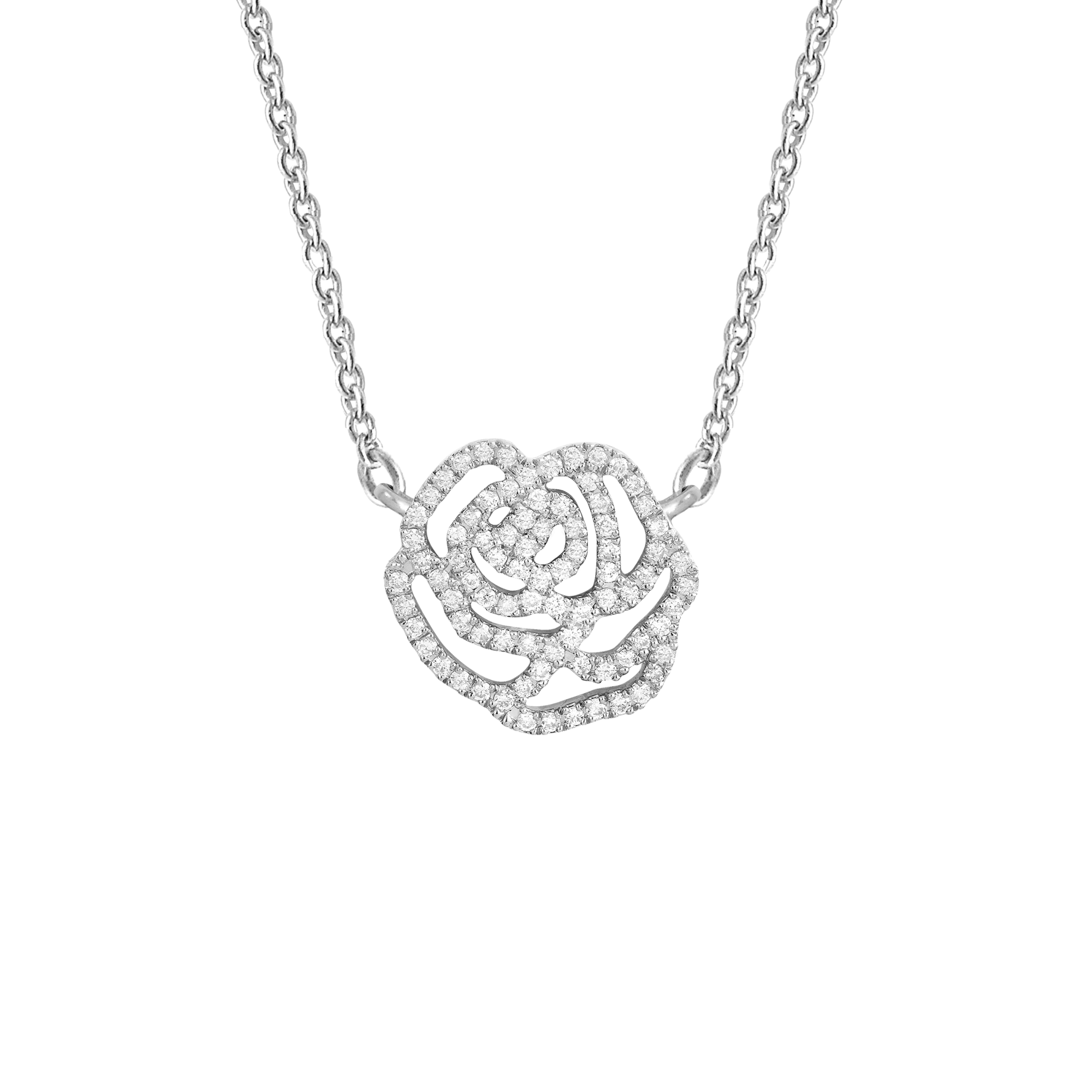 Collier Fleur De Rose Doré émaillé - Bijou Délicat "Le Monde En Parfum", Longueur <30 Cm