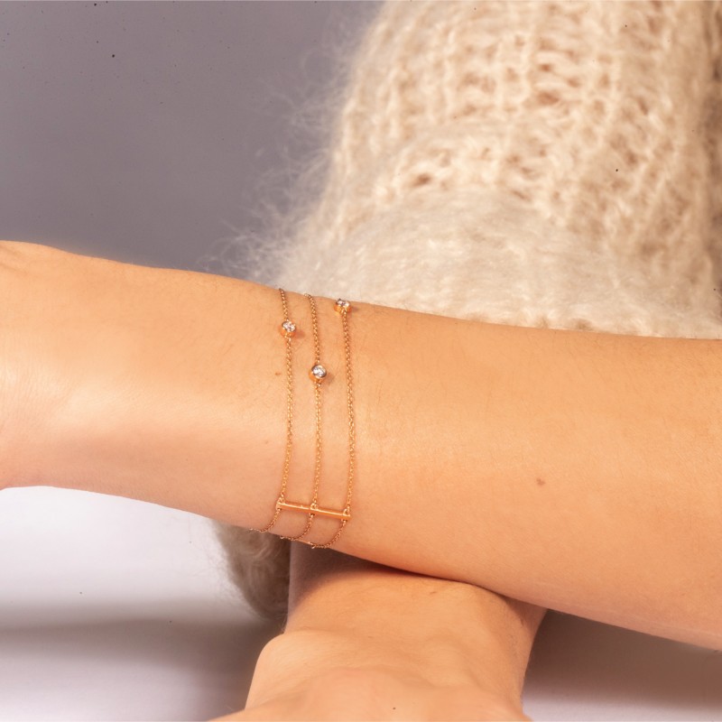 Bracelet Manchette Argent pour Femme Flongo - Style Simple Inscruté de