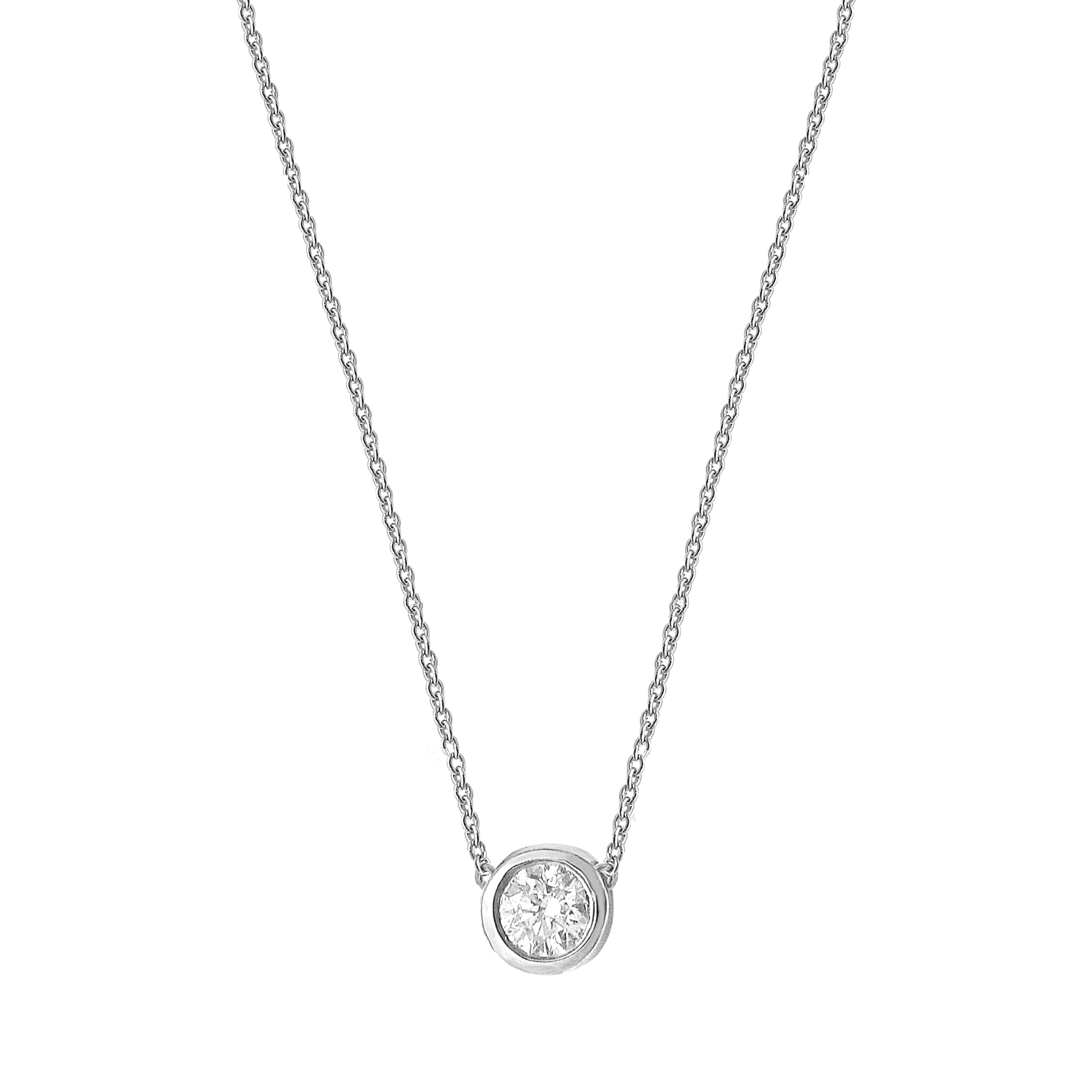 Collier Solitaire En Acier Doré Blanc - Sans Marque - Neuf Avec étiquettes - Bijou Fantaisie Simple