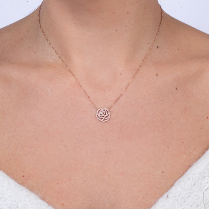 Necklace gold and diamonds LA ROSE Vanessa Tugendhaft
