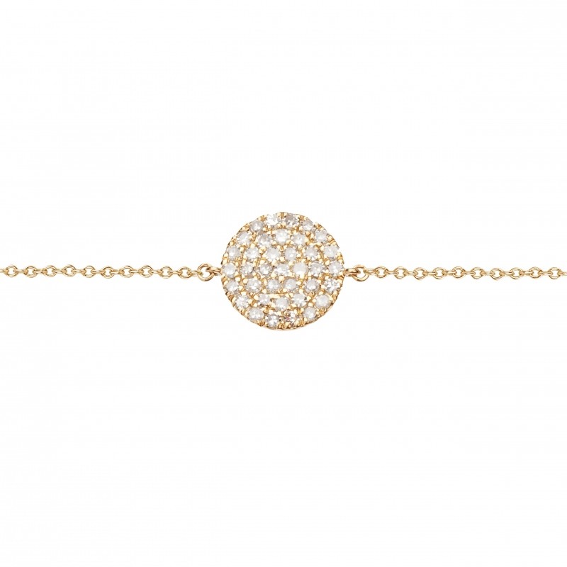 Bracelet en diamants et or jaune fabriqué en France est un bijou pour femme. C'est un cadeau idéal pour Noël, anniversaire, mariage.