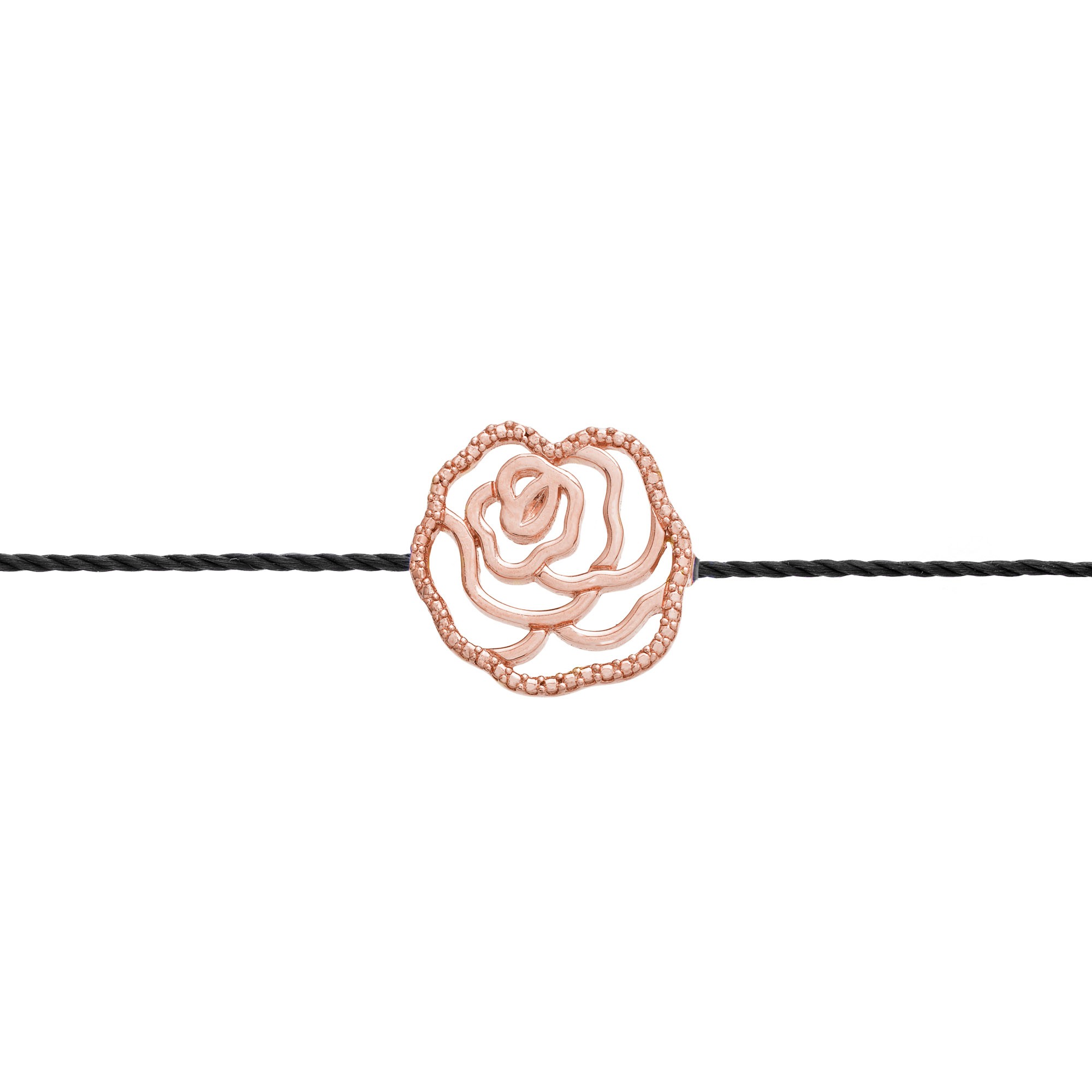 Bracelet fleur la rose sur fil cordon de couleur est un bijou abordable, accessible et pas cher pour femme et un cadeau original de noël, d'anniversaire, d'amour ou d'amitié idéal. Fabriqué en France.
