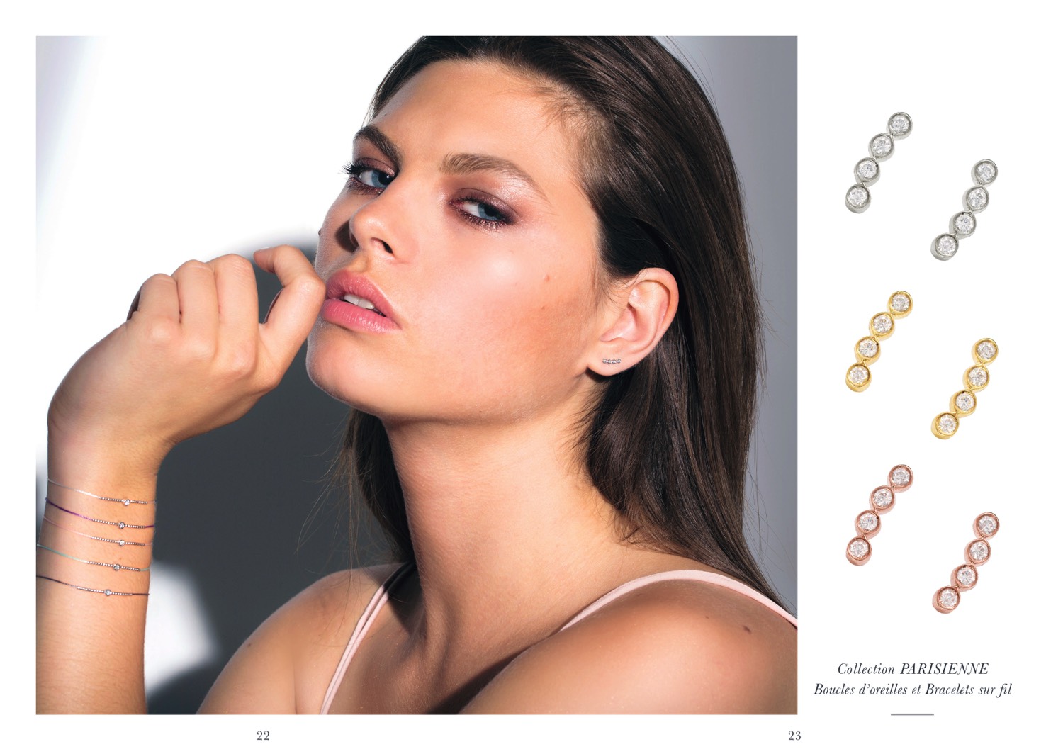 boucle d'oreille en or et diamants. Bijou rock chic fabriqué en France. Marque de Joaillerie fine portée par les célébrités. Cadeau de noël, d'anniversaire ou de mariage idéal.