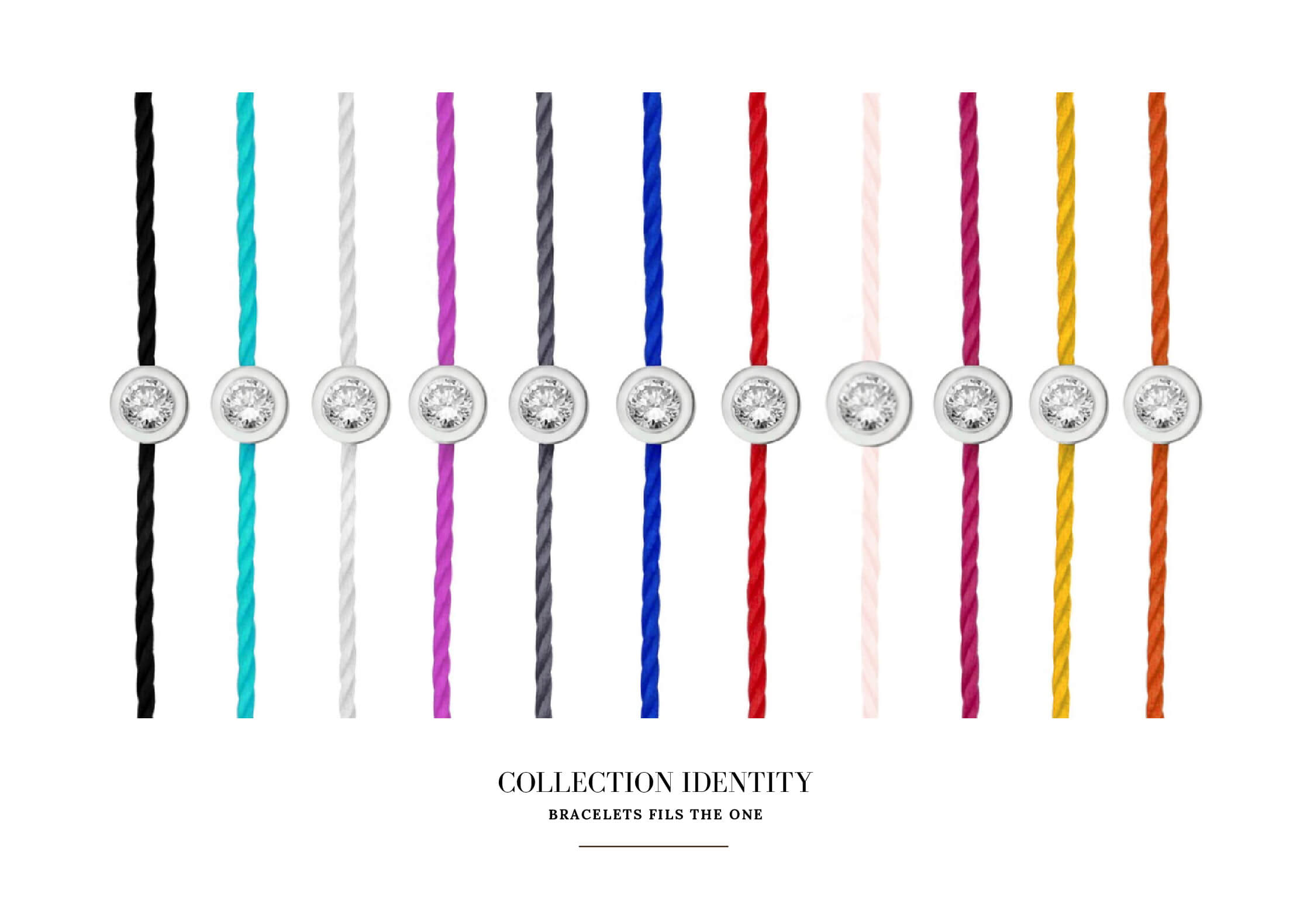 Bracelets diamant sur fil cordon de couleur pour femme est un bijou tendance abordable, accessible et pas cher made in France, prisé par les stars et les célébrités, à superposer ou à accumuler et un cadeau d'anniversaire, d'amour ou d'amitié idéal.