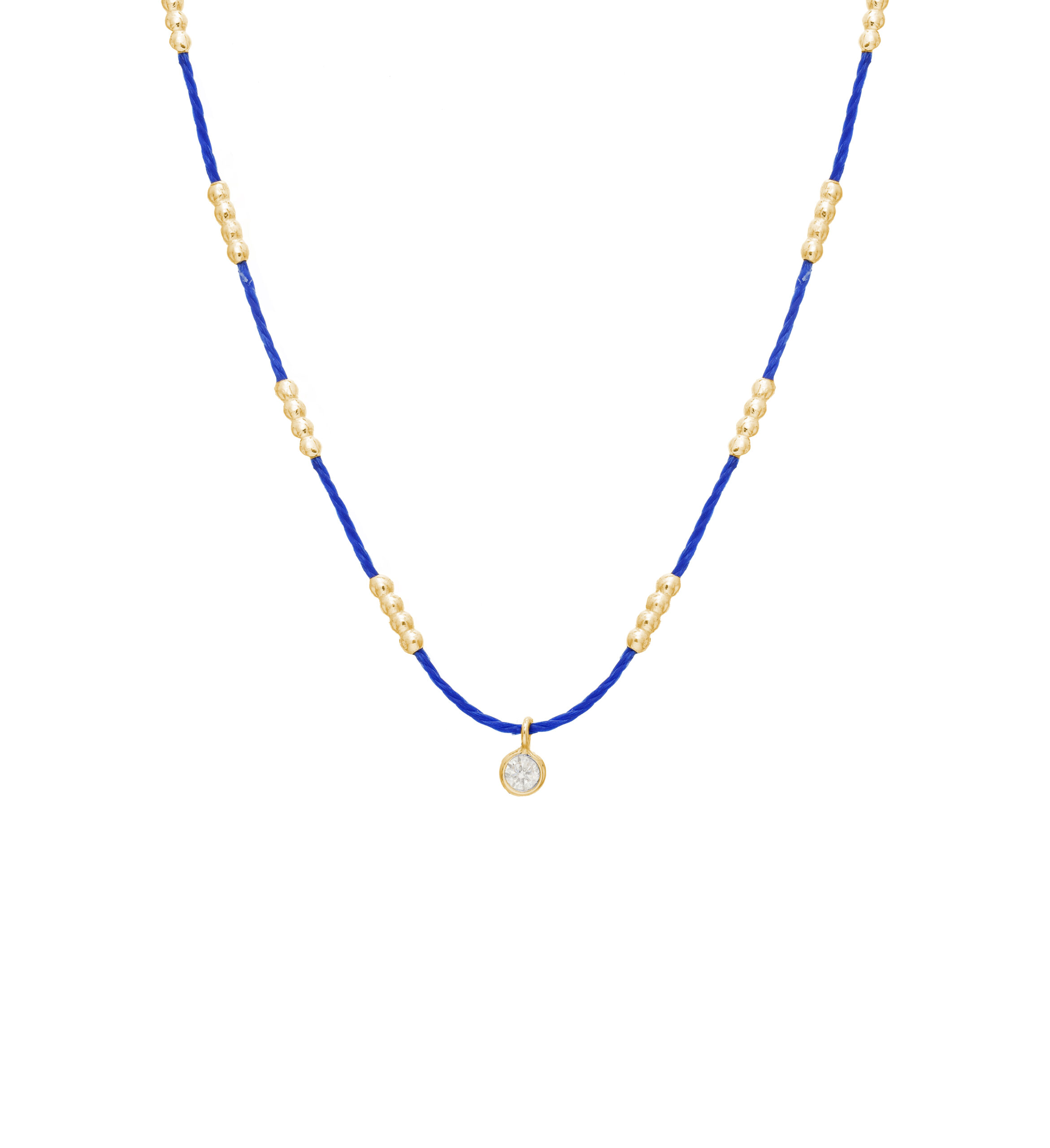 Collier tendance fil de couleur avec diamant, prisé par stars et célébrités, à superposer ou accumuler, pendentif made in France, cadeau idéal anniversaire femme.