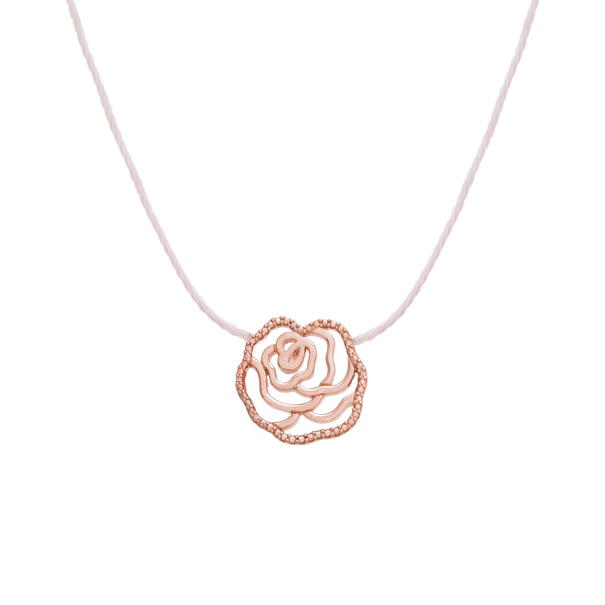 collier rose gold pendentif rose fleur