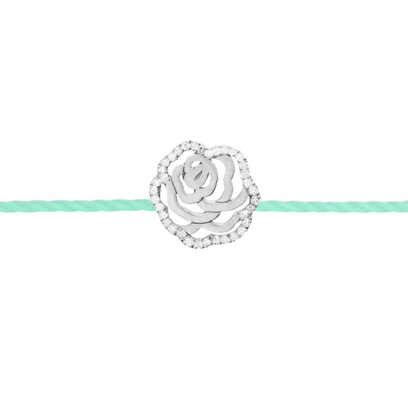 Bracelet Femme Argenté Et Rose - Cadeau 2019 - Métal - Neuf Sans Emballage