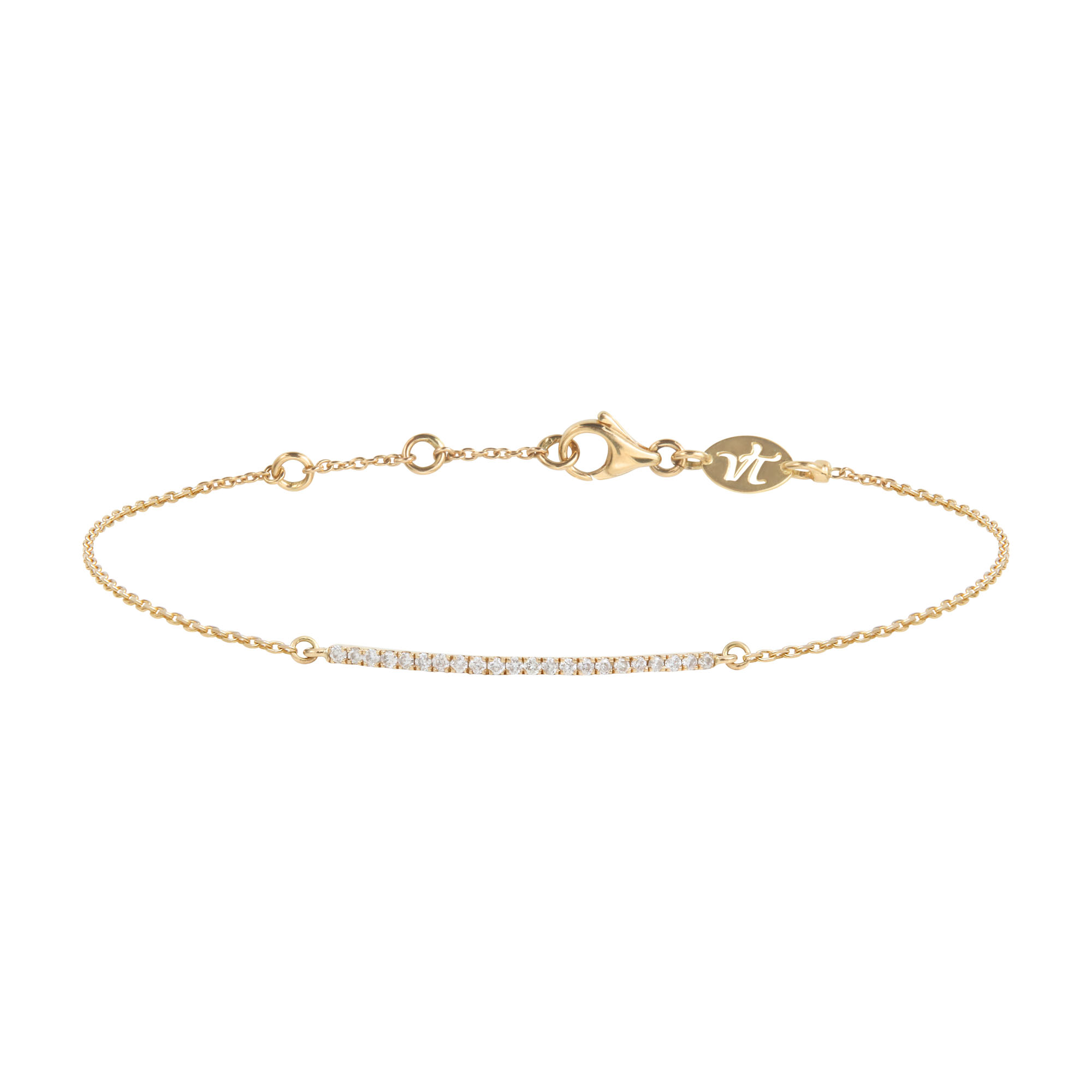 Bracelet tendance en or jaune et diamants pour femme, à superposer ou à accumuler. Ce bijou de joaillerie fine fabriqué en France est prisé par les stars et célébrités et est idéal en cadeau d'anniversaire, d'amitié ou d'amour.