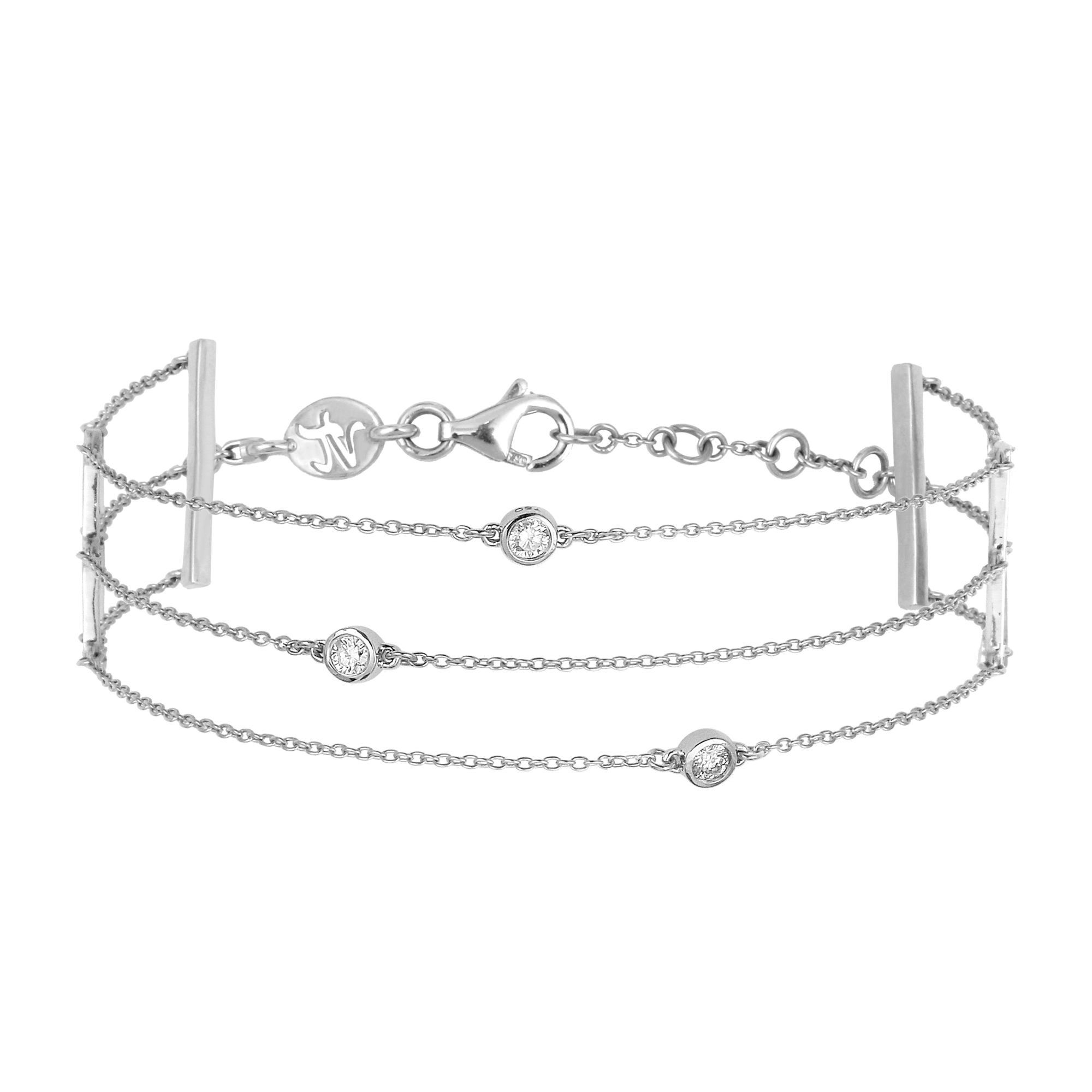 Bracelet gold and diamonds TRILOGY Vanessa Tugendhaft