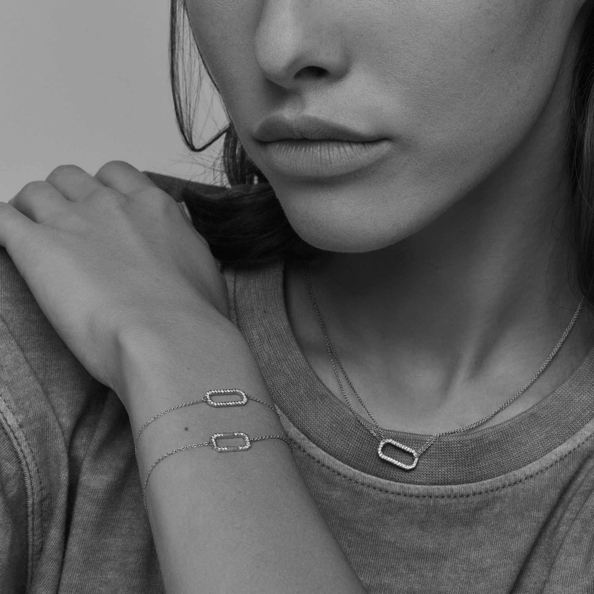 Bracelet in white, yellow and rose gold and diamonds Céleste