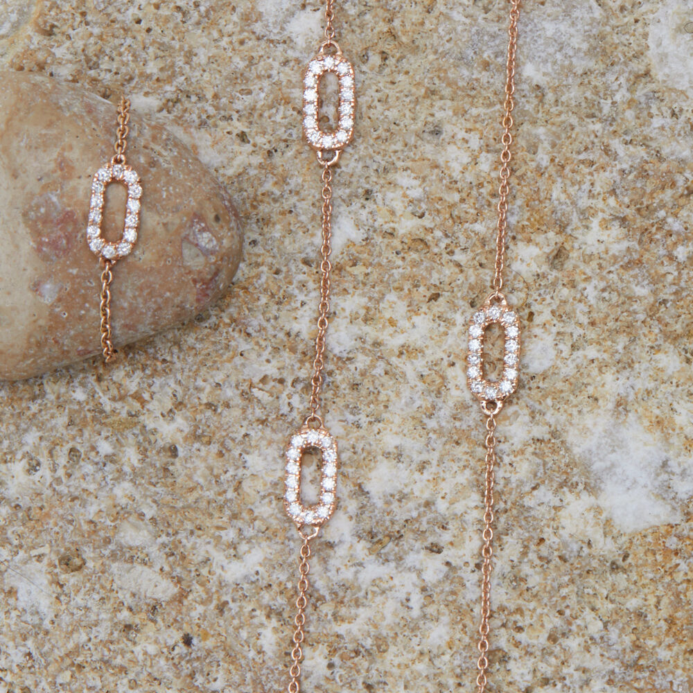 White, yellow or pink gold and diamonds bracelet fine jewelry